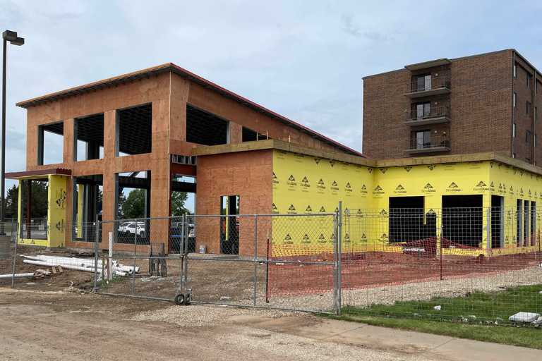 Photo of exterior under construction at Salina Presbyterian Manor