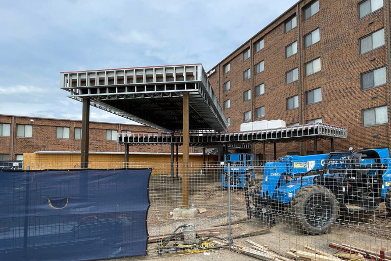 Photo of exterior under construction at Salina Presbyterian Manor