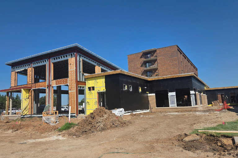 Photo of exterior under construction at Salina Presbyterian Manor