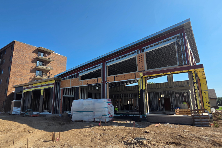 Photo of exterior under construction at Salina Presbyterian Manor