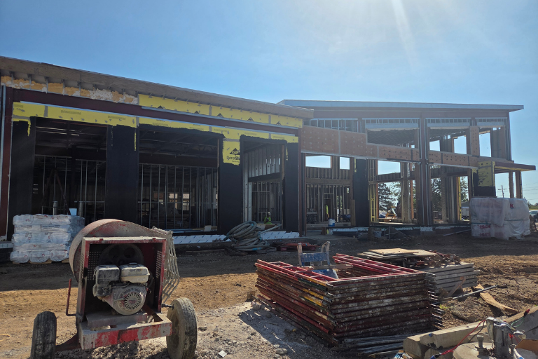 Photo of exterior under construction at Salina Presbyterian Manor