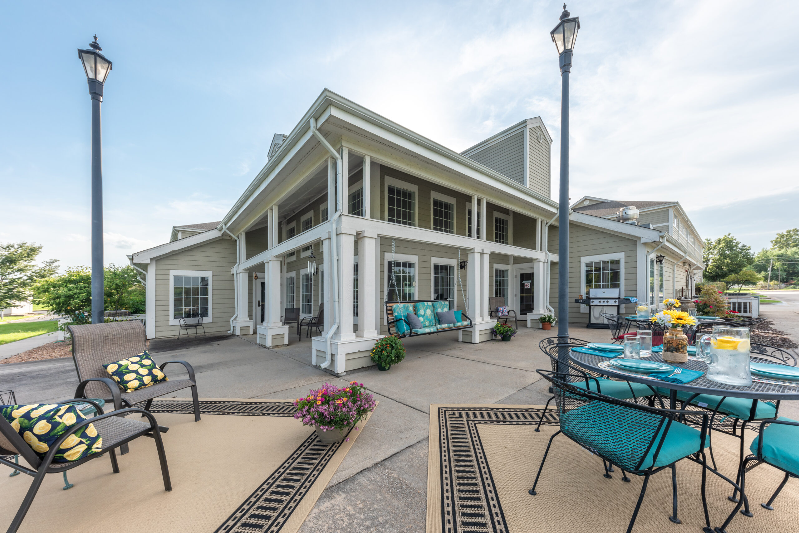Photograhed by Rebekah Houser. FSPV Outdoor patio with tables set up