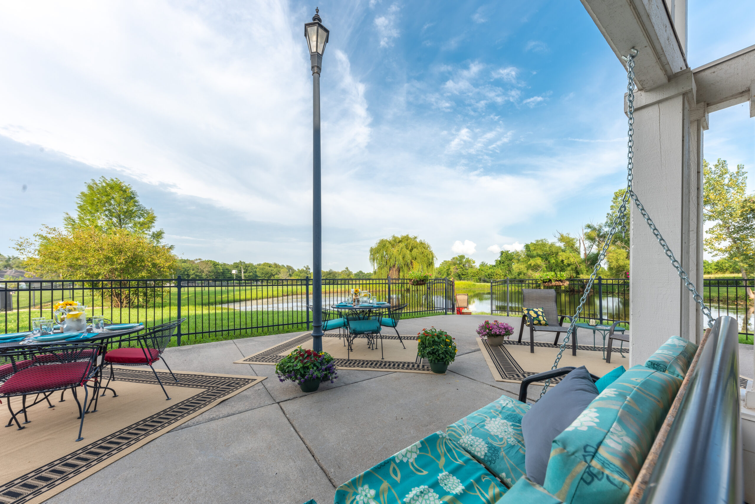 Photograhed by Rebekah Houser. FSPV Outdoor patio with tables set up