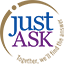 A circular logo with the text “just ASK” in blue and purple font, surrounded by a brown ring with the words “attitudes, skills, knowledge” at the bottom, resembling a polished global design. A circular logo with the text "just ASK" in blue and purple font, surrounded by a brown ring with the words “attitudes, skills, knowledge” at the bottom, resembling a polished global design.